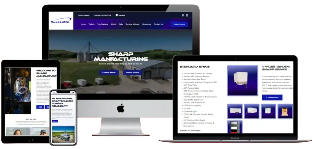 Sharp Manufacturing Website Design Mockup