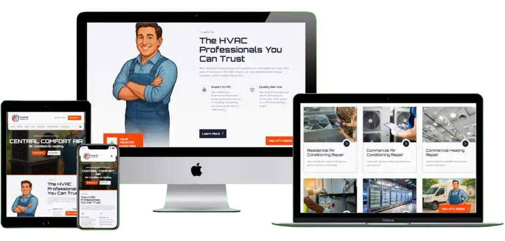 Central Comfort Air Website Design Mockup